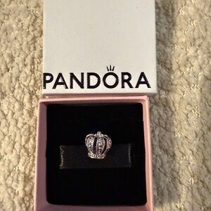 Pandora Royal Crown Charm Silver Crystal